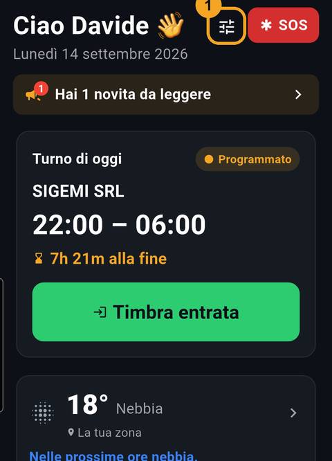 Schermata dell'app per il passo: Personalizza la Home e i colori