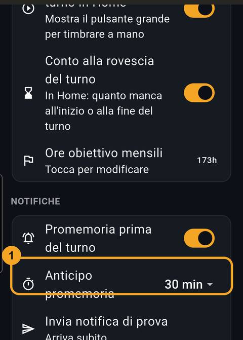 Schermata dell'app per il passo: Promemoria, Google Calendar e widget